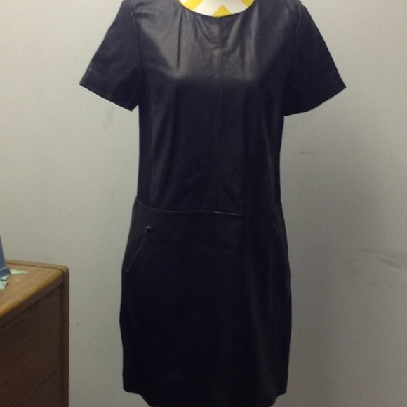 halogen leather dress Halogen Structured Faux Leather Midi Dress in Rich Black 060 at Nordstrom, Size Small